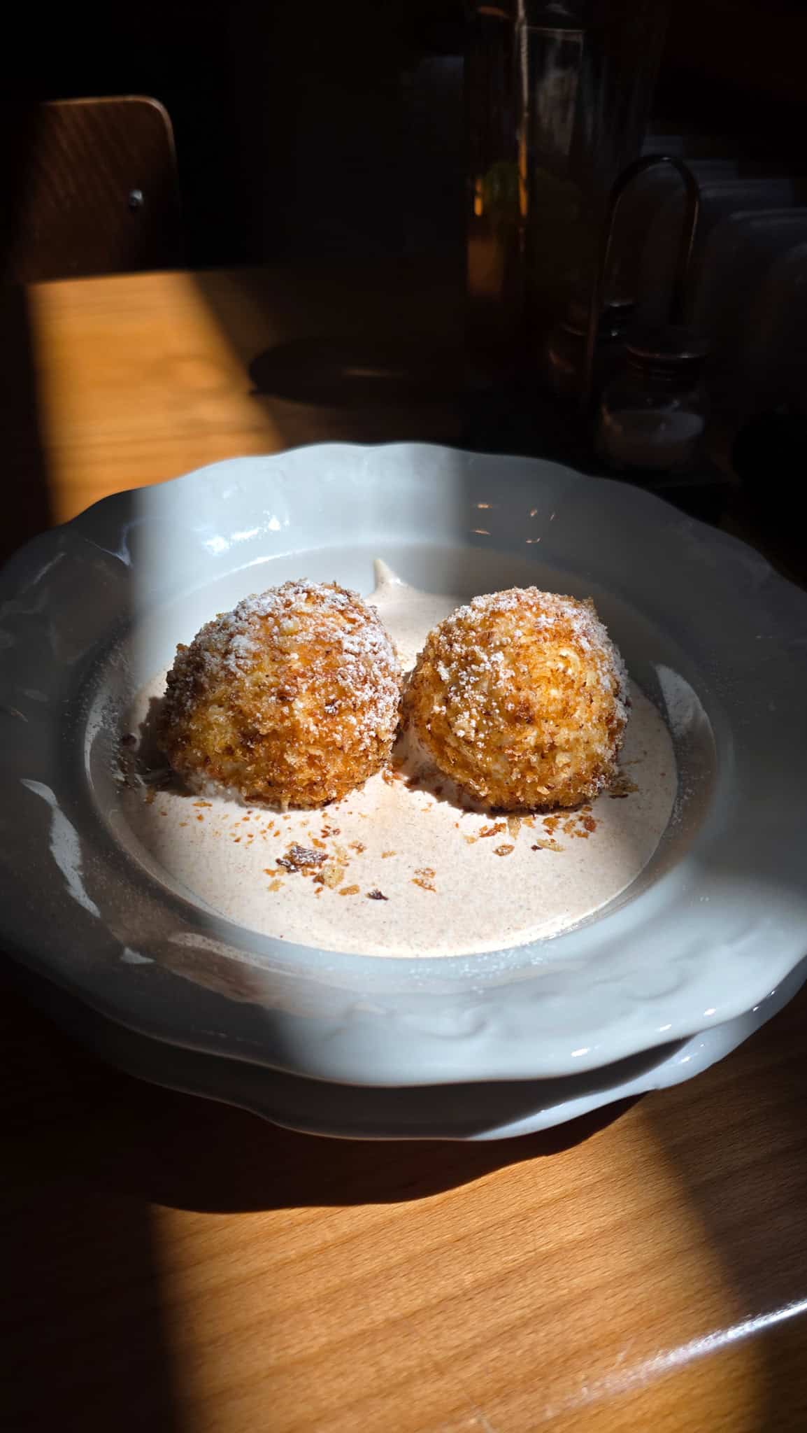 cheese curd dumplings at getto gulyas restaurant in budapest