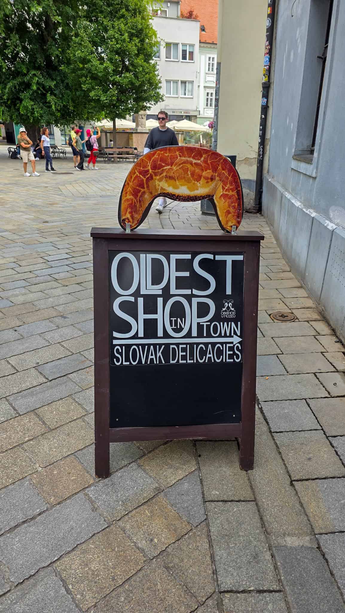 sign of the oldest shop in bratislava