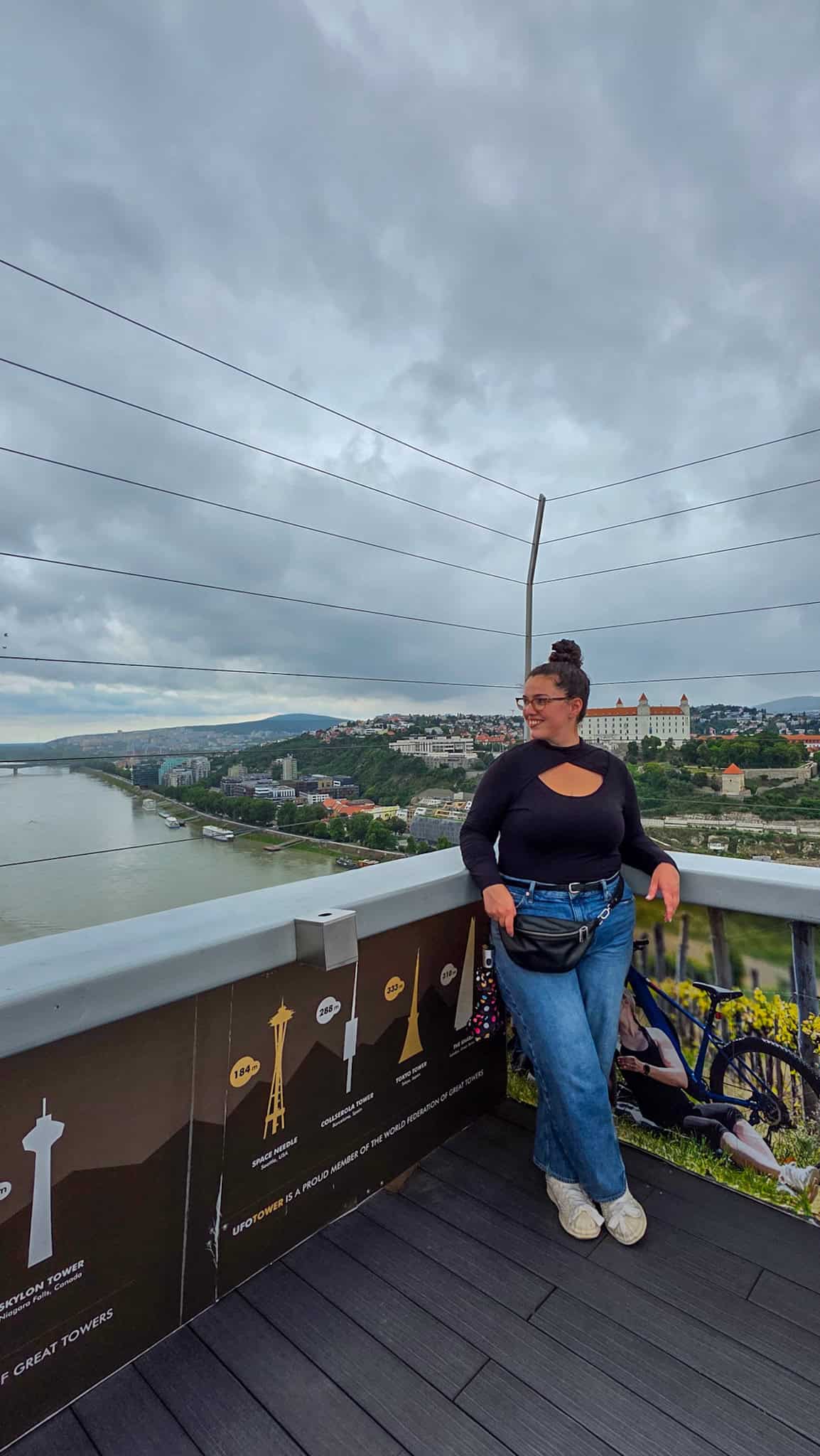 the author at the UFO tower in bratislava
