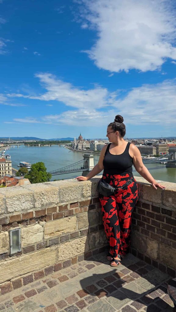 the author at the buda castle in budapest