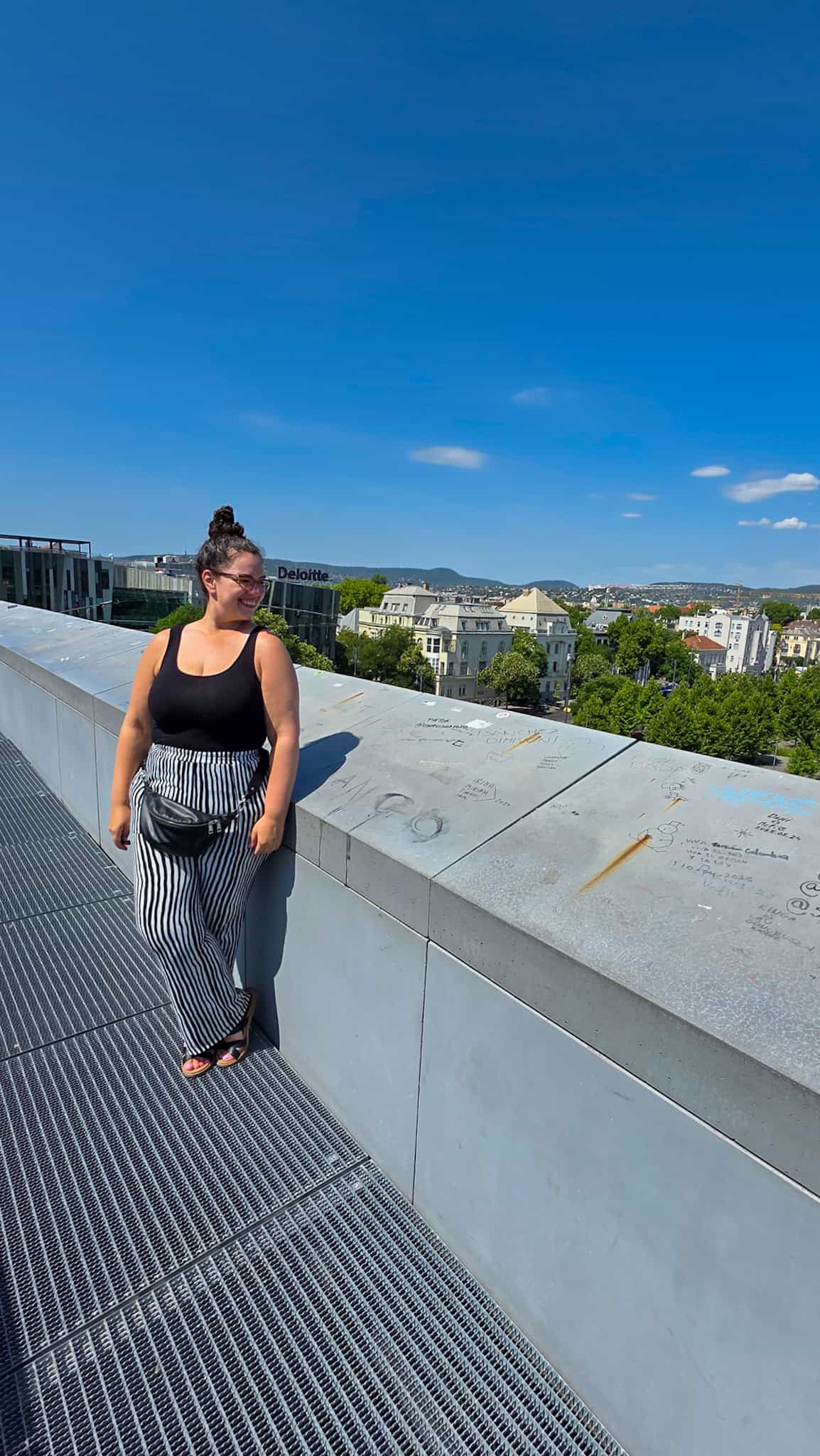 the author on the rooftop of the museum of ethnography in Budapest