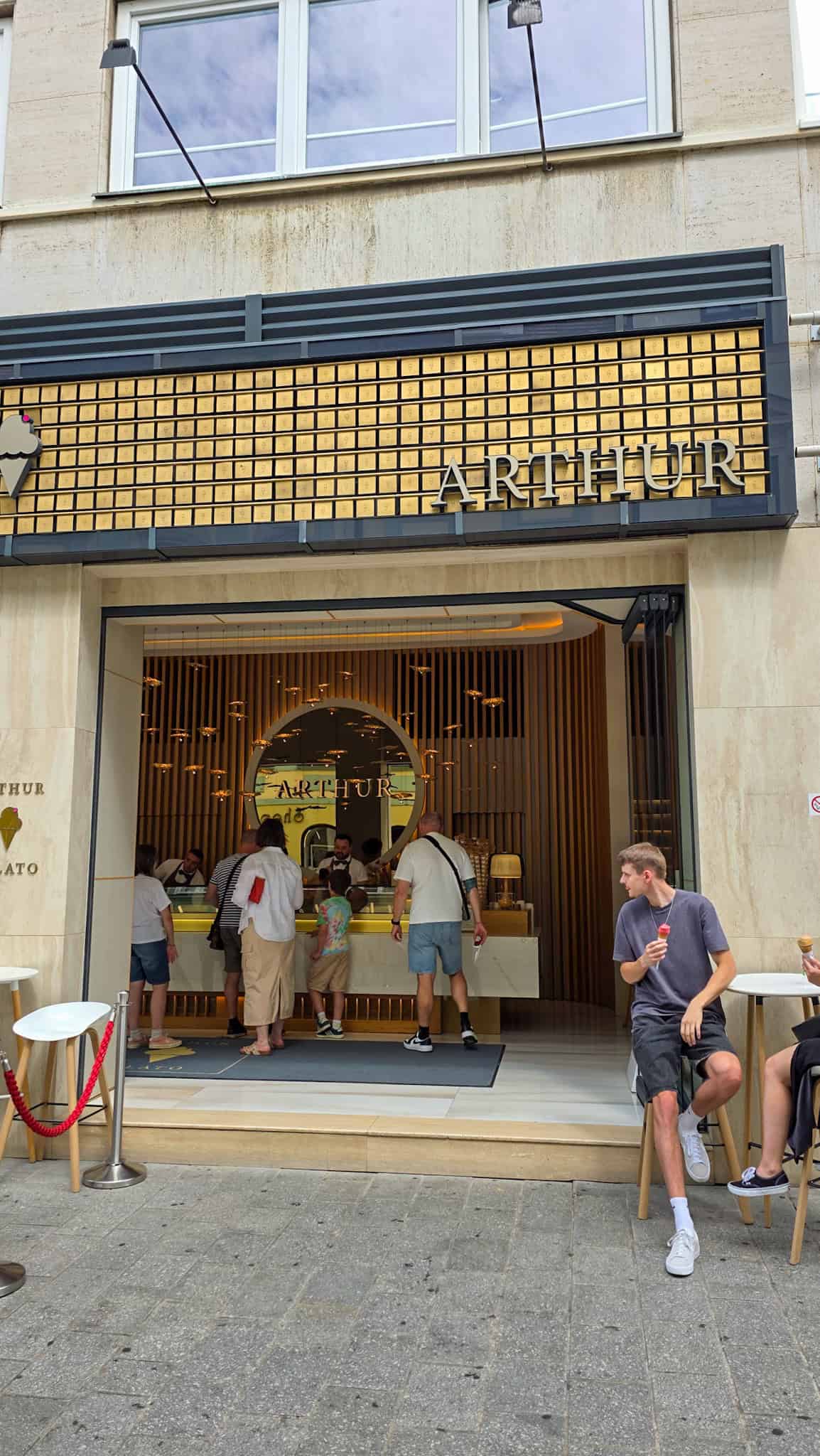 the entrance to arthur gelato in bratislava