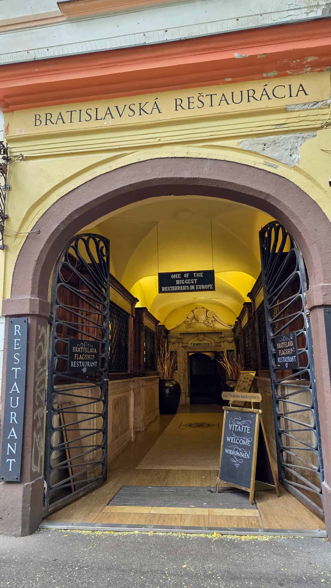the entrance to bratislava flagship restaurant