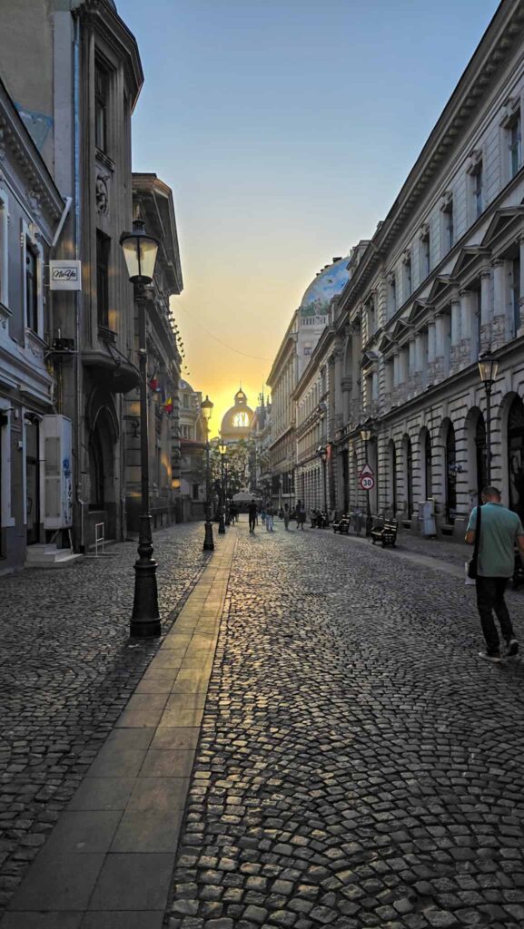 a street in bucharest's old town