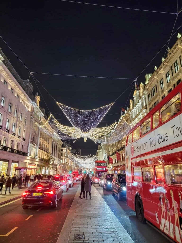 angel christmas lights on regent street in london