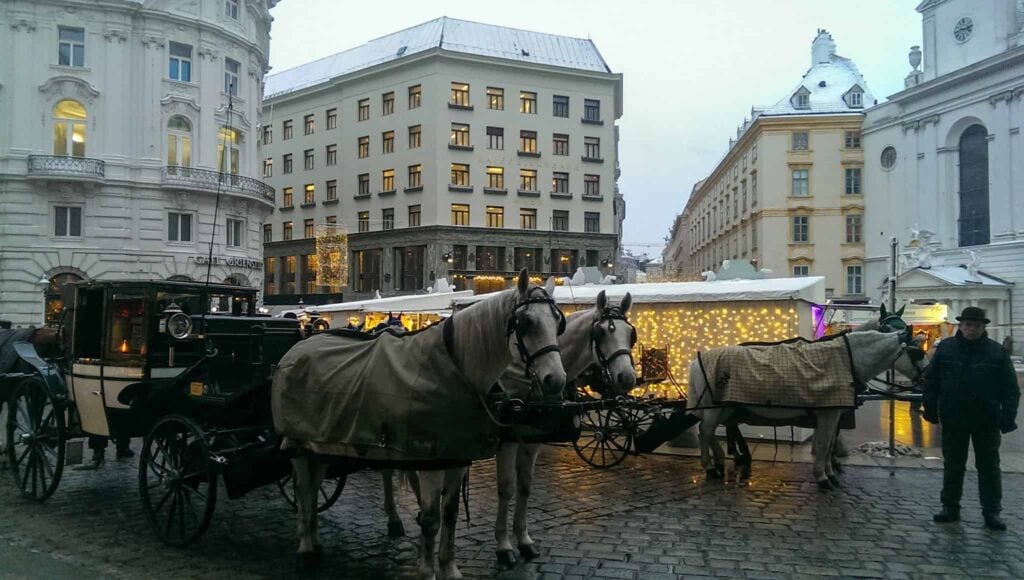 where to stay in Vienna: hotels and horses and carriages in central vienna