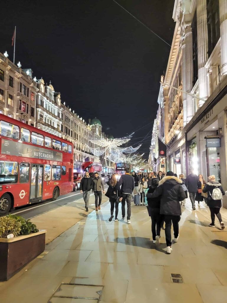 regent street in london decorated for christmas