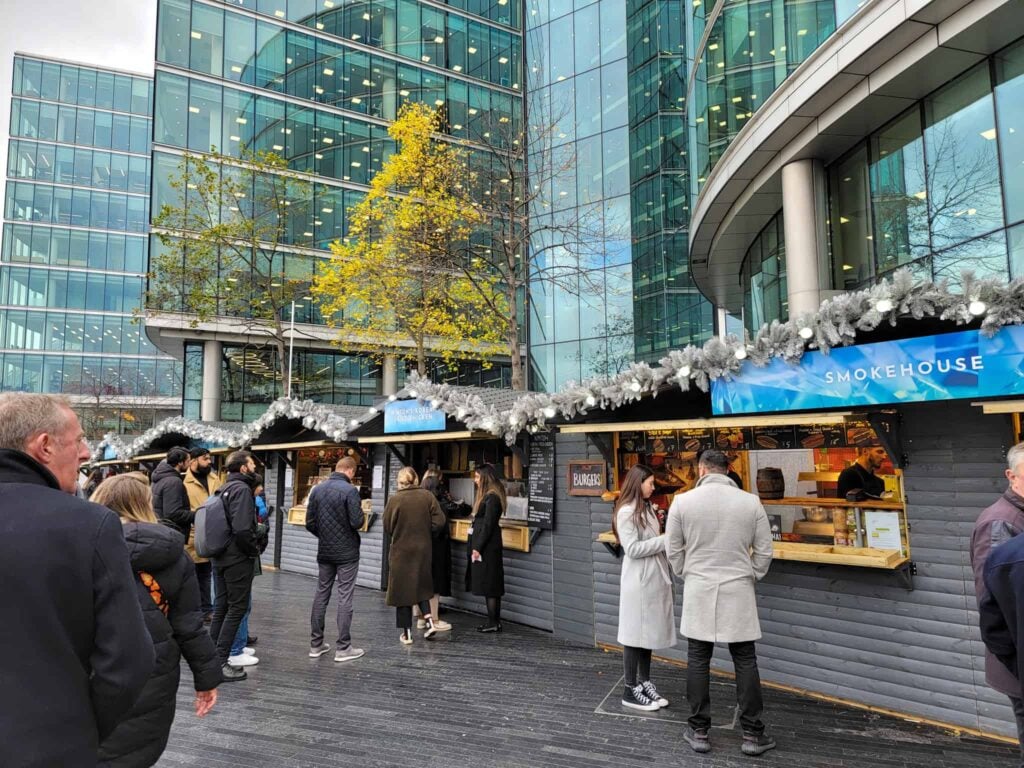 stalls at the southbank centre christmas market in london