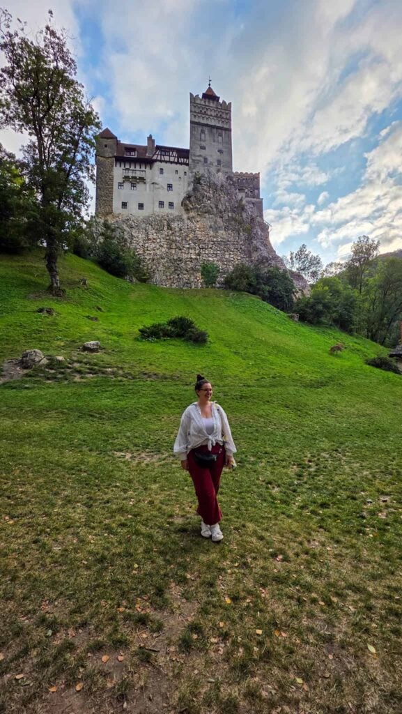 the author in front of bran castle