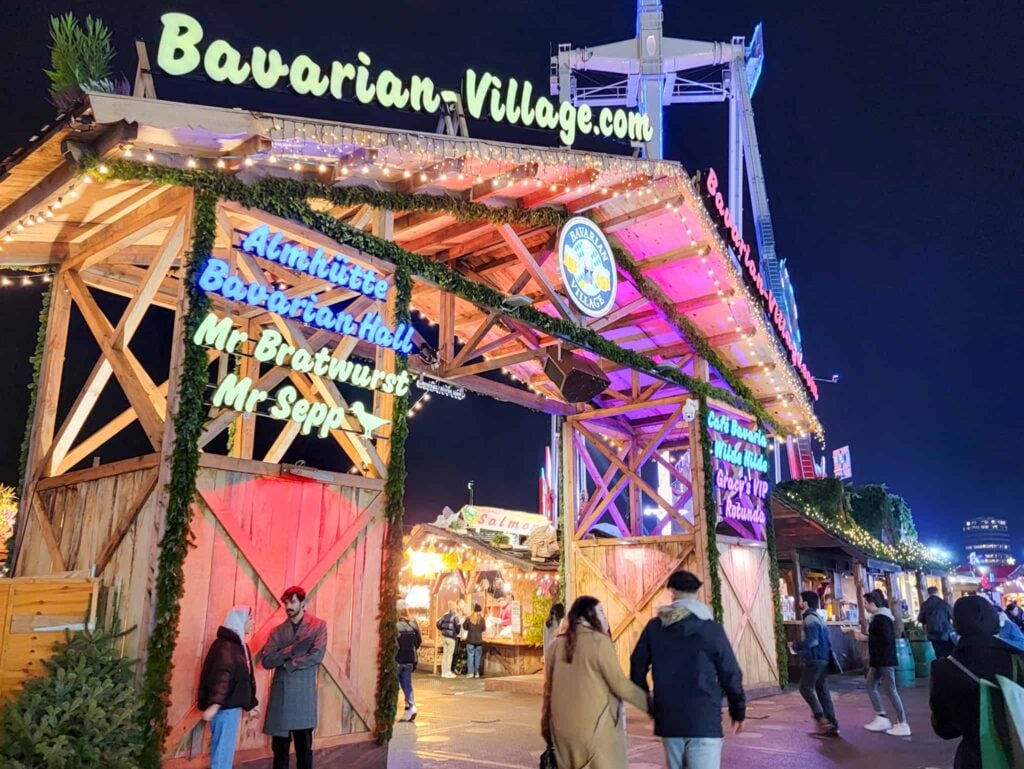 the bavarian village at winter wonderland at hyde park in london