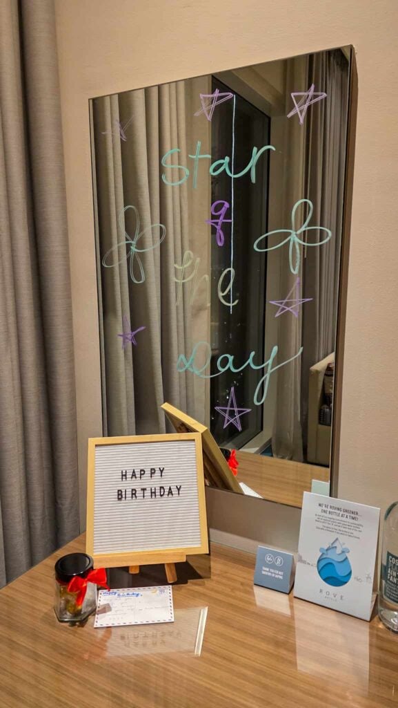 happy birthday message for the author at rove downtown dubai