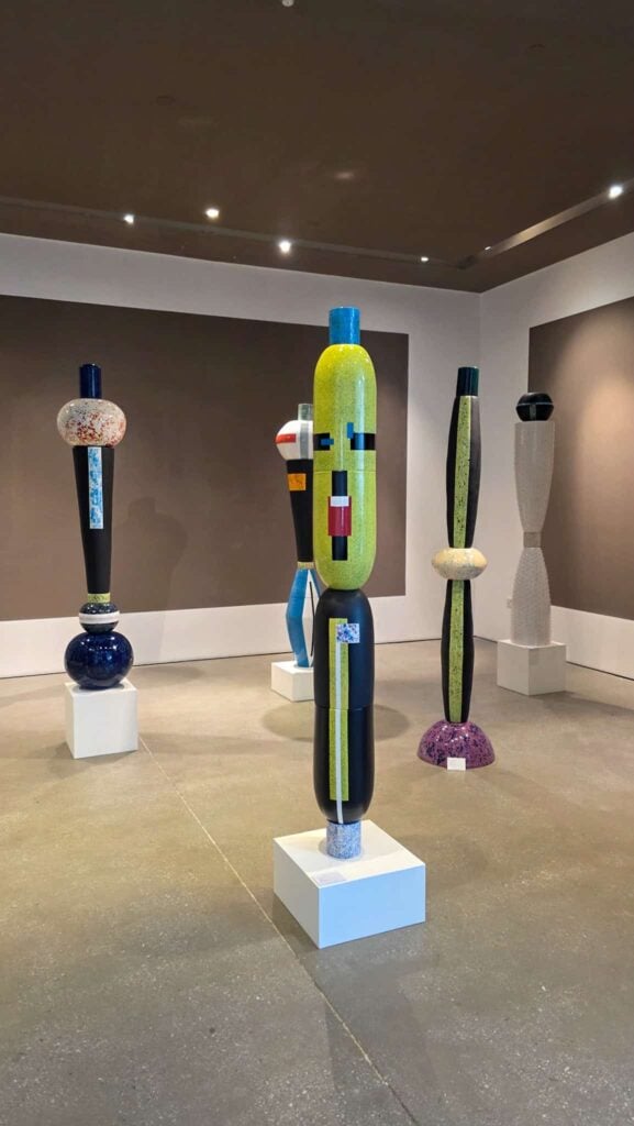 sculptures in a gallery on alserkal avenue in dubai