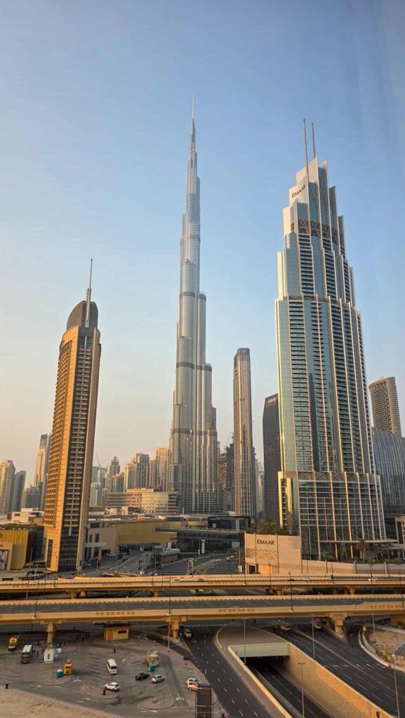 view from the author's room at rove downtown dubai
