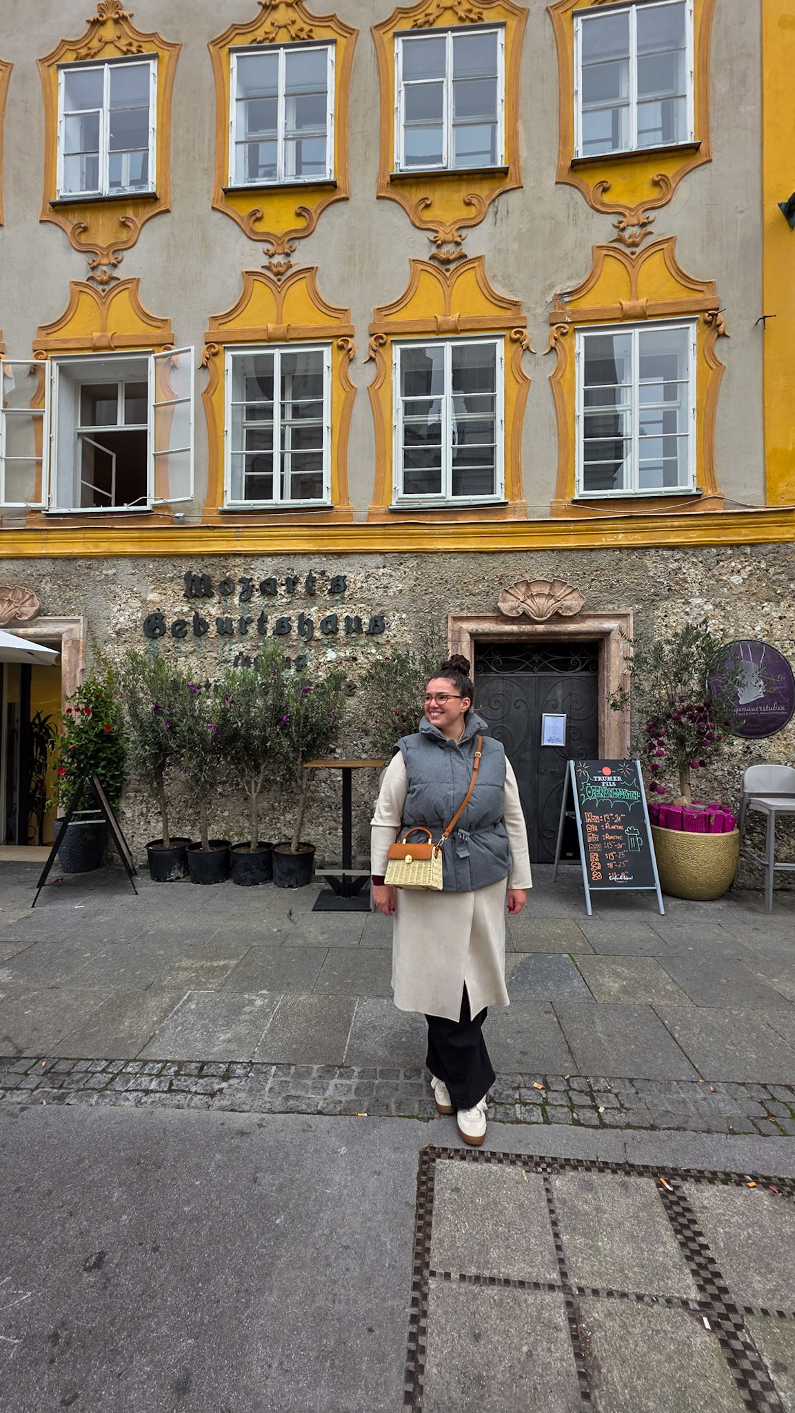 the author in front of mozart's birthplace
