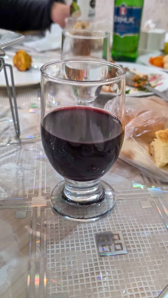 a glass of georgian wine