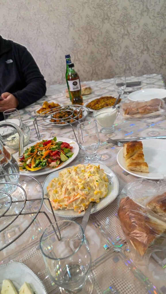 homemade lunch on our armenia day trip from tbilisi