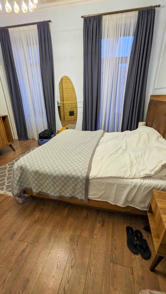 room at boutique hotel manufactura in tbilisi