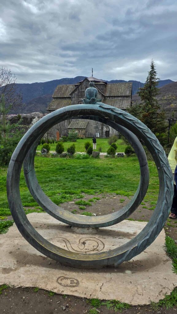 sculpture at akhtala monastery in armenia