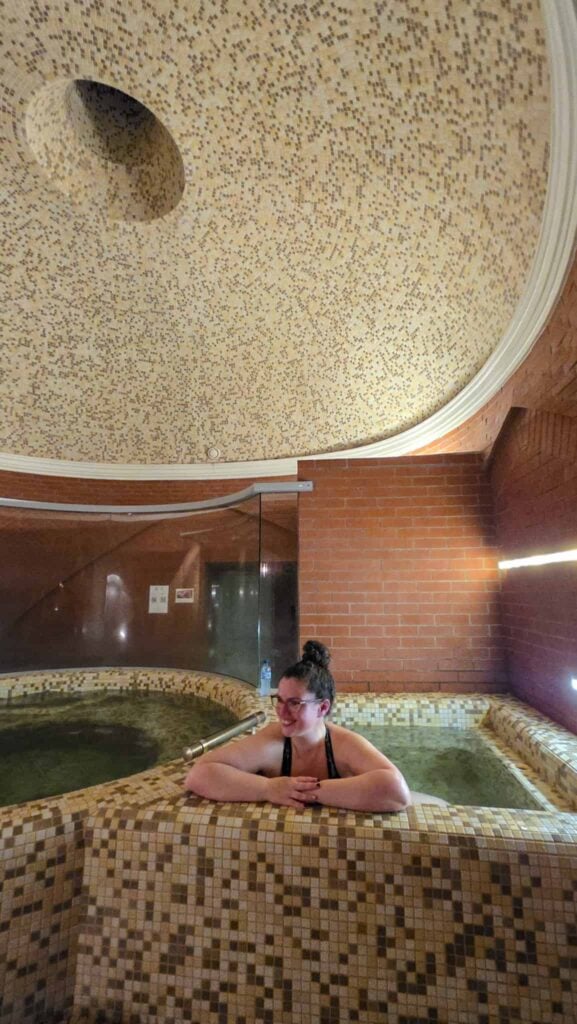 the author in cold plunge pool at chreli abano