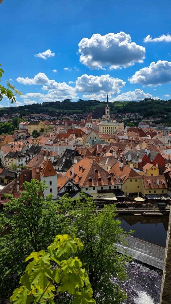 view of cesky krumlov from the castle