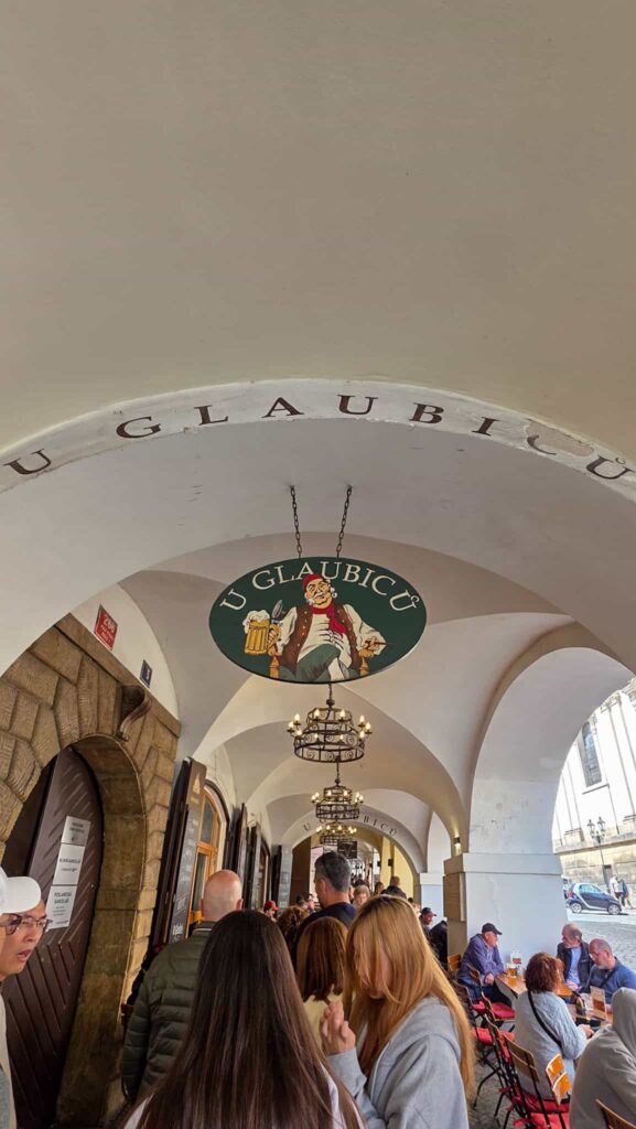 entrance to U Glaubicu restaurant in Prague
