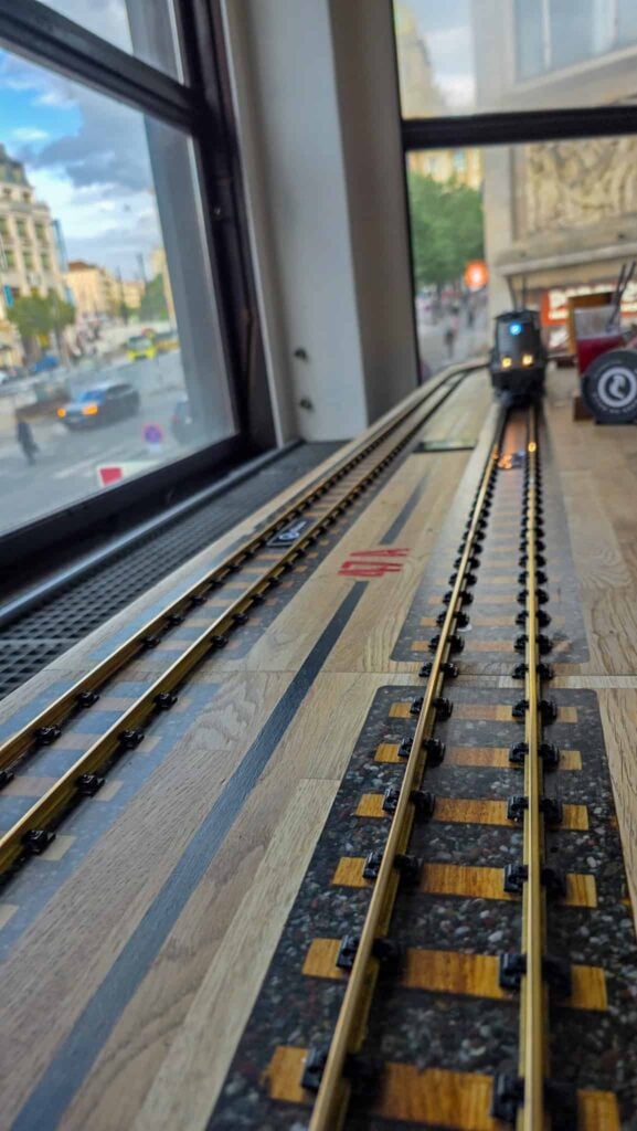 train tracks at Výtopna Railway Restaurant in prague