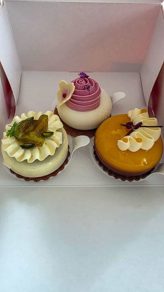 3 cakes from Andersen Bakery in Copenhagen