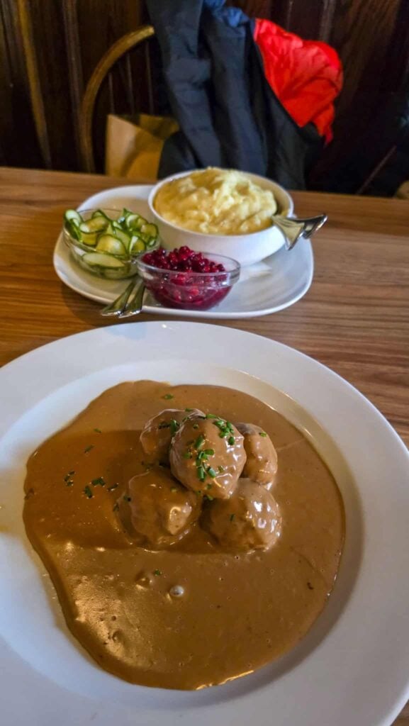 Swedish meatballs at Bullen Restaurant in Malmo