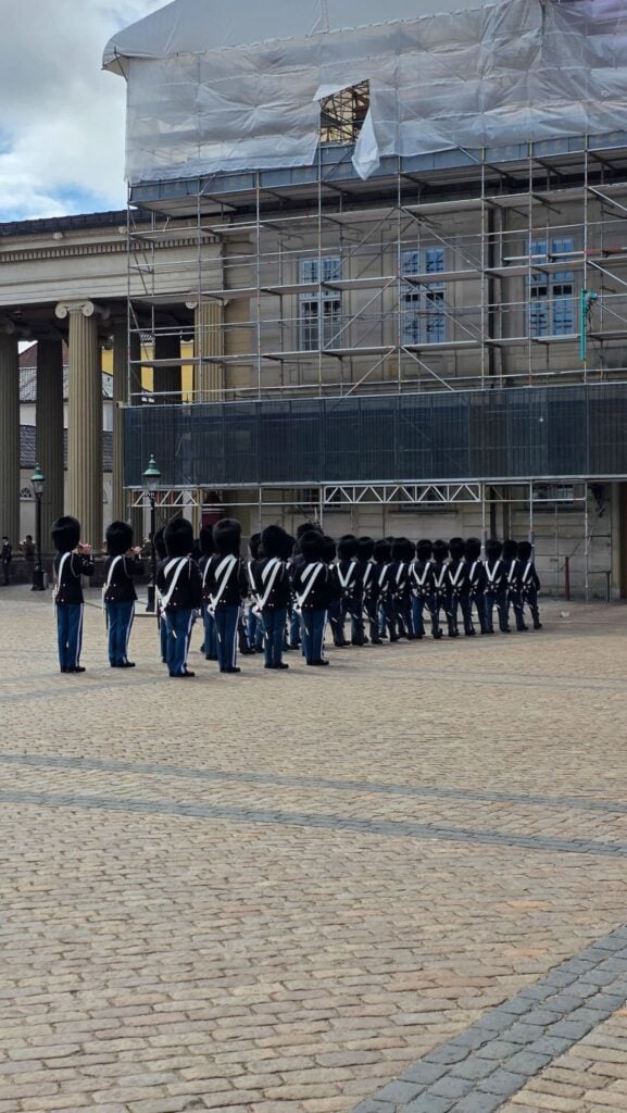 changing of the guards at Amalienborg Palace in Copenhagen