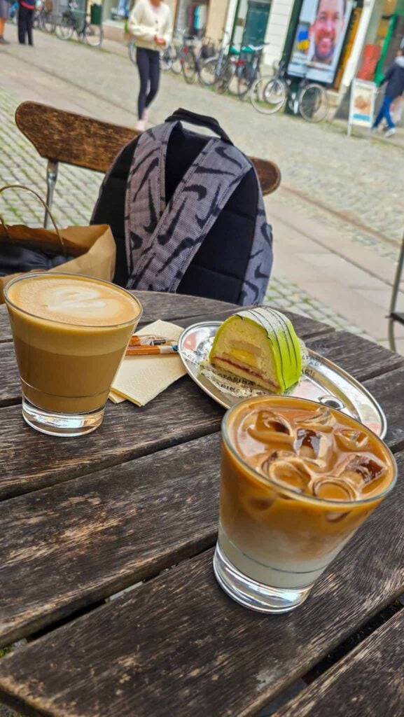 coffee and princess cake at Lilla Kafferosteriet in Malmo
