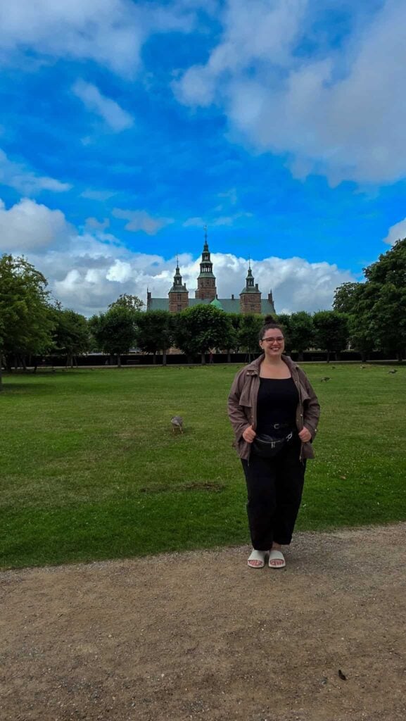 the author with Rosenborg Castle in the background