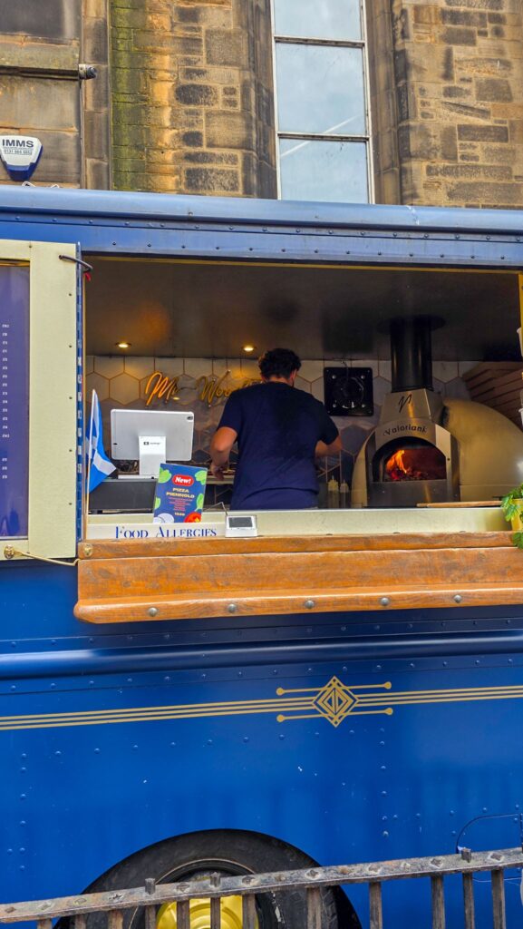 the mr wood fire pizza truck in edinburgh