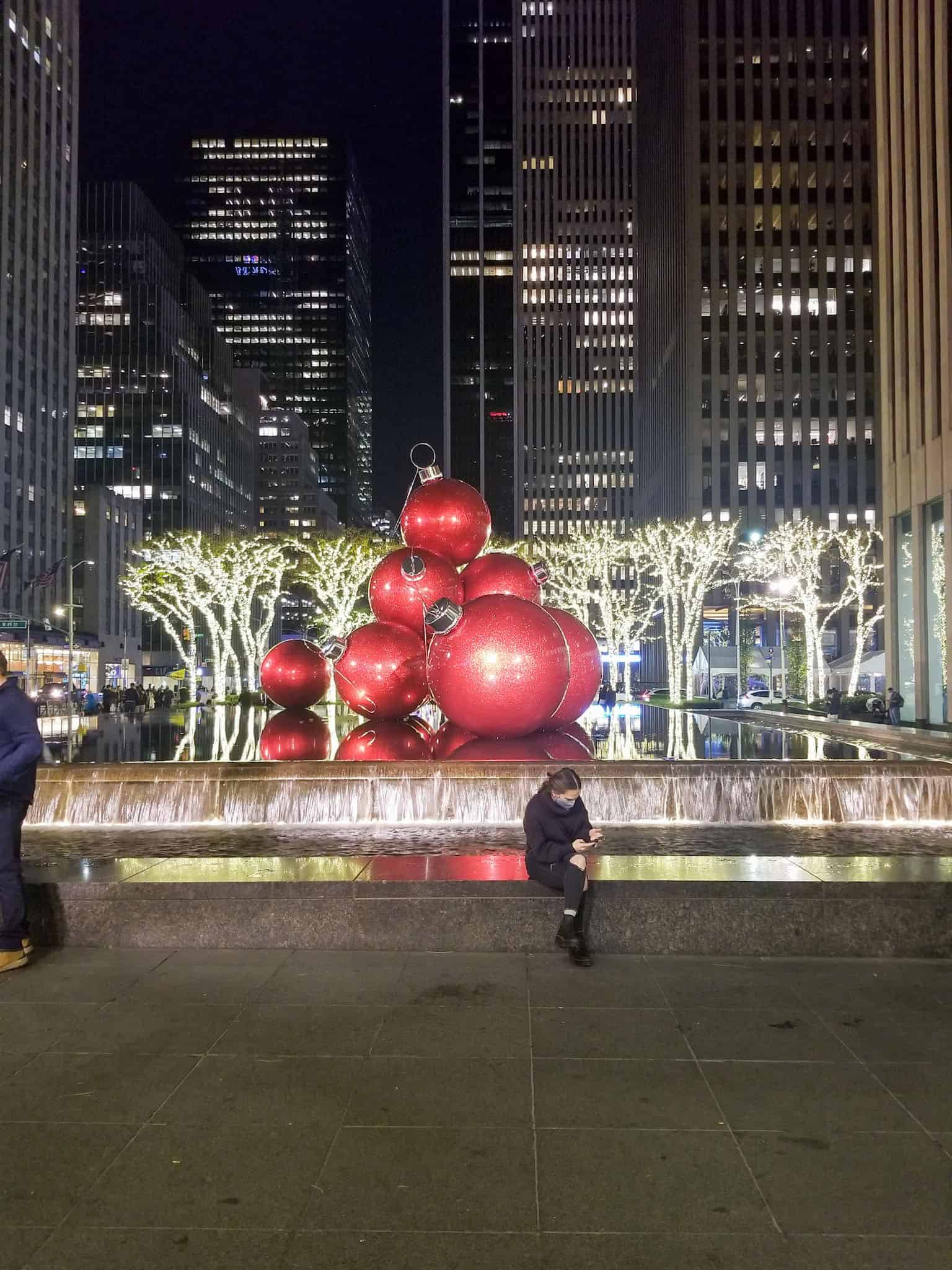 christmas decorations on sixth avenue