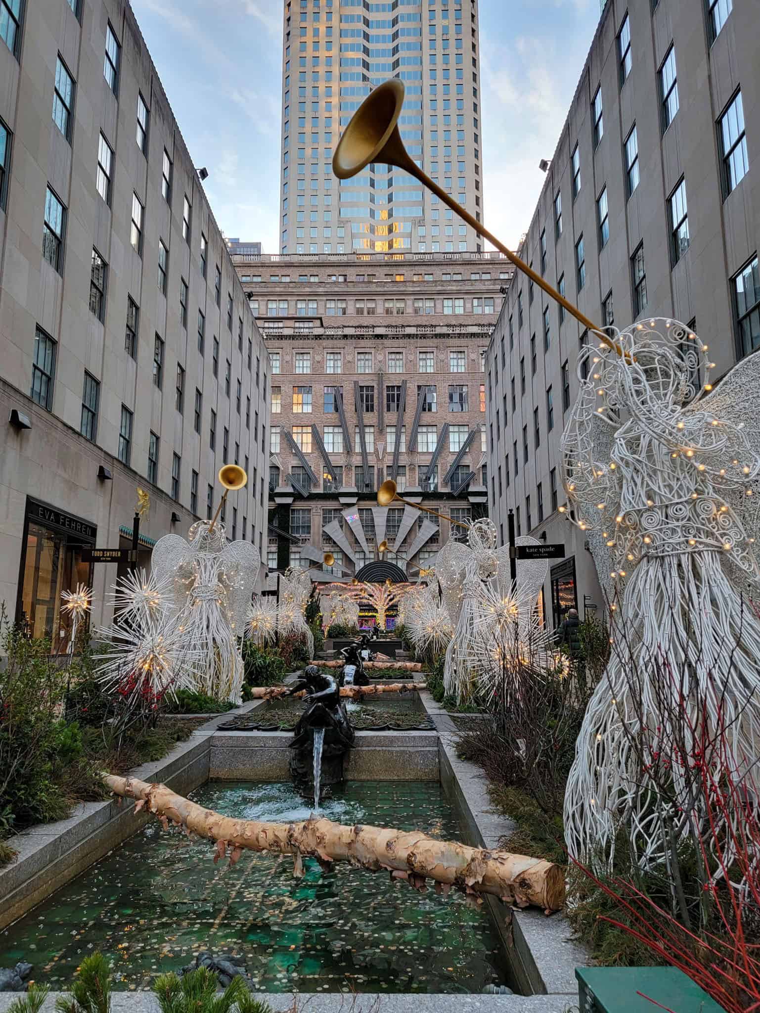 the christmas decorations at rockefeller center